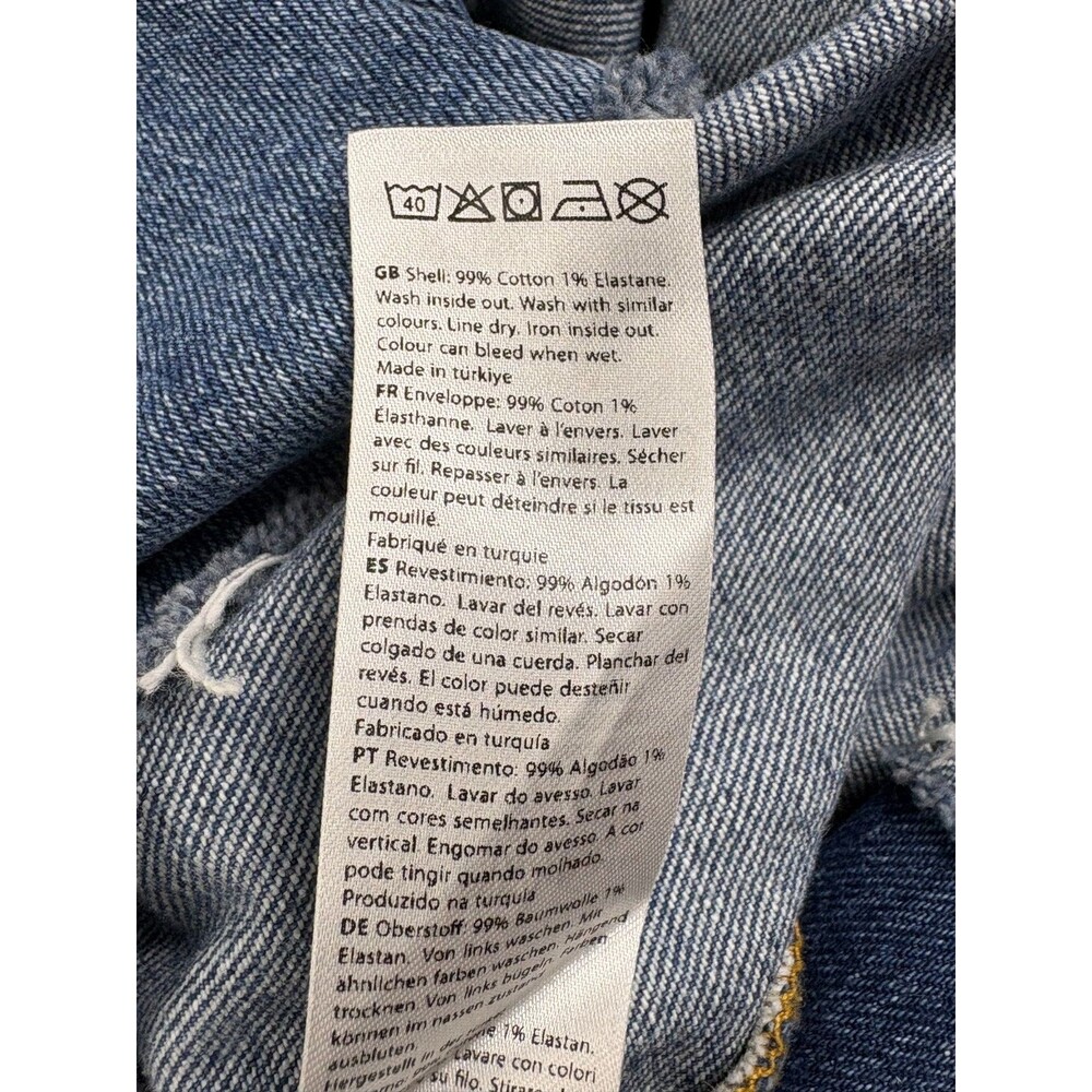NA-KD Denim Maxi Skirt Contrast Panel Raw Hem Stretch Jean Women's M EU 40 - Picture 9 of 13
